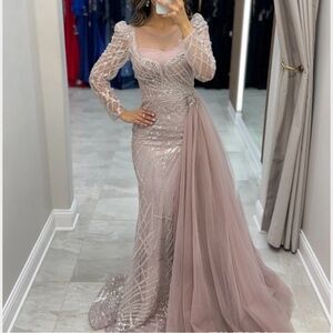Elegant Mauve Evening Gown